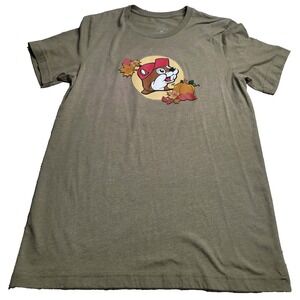 Bucee's Fall Short Sleeve Shirt Women's Medium Thanksgiving Holiday
